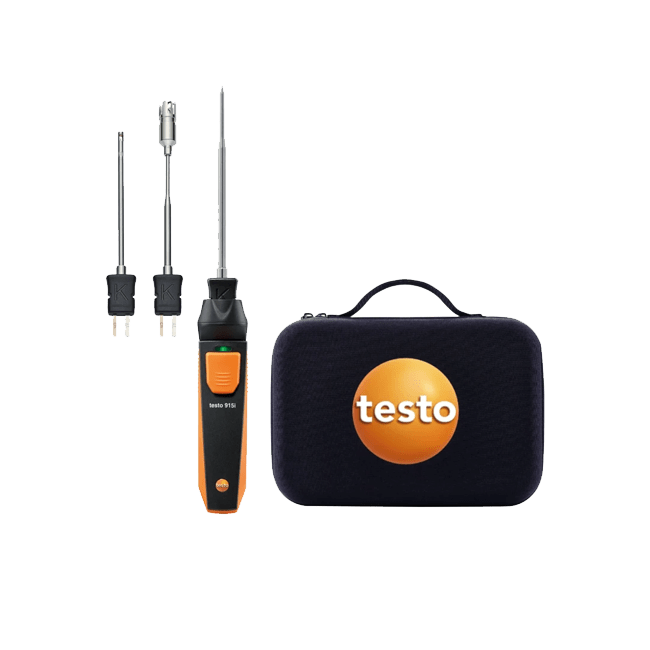 N836-6120 Testo 915i Temperatuur-set - Thermometer met temperatuurvoelers en smartphone / tablet bediening (0563 4915)